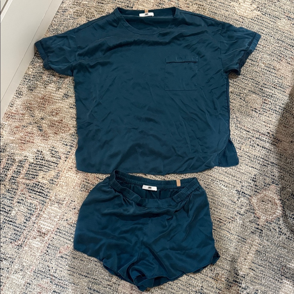 Lunya Teal Lounge Set